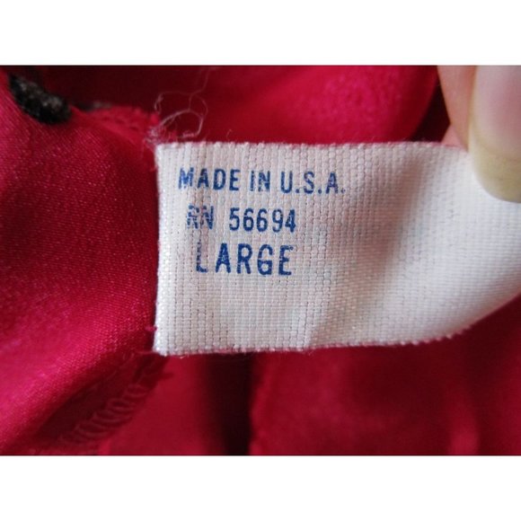 Sabrina by Mervyns Raspberry Black Embroidered Flower Short Robe Large GUC - Picture 6 of 16